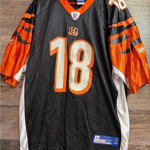 Reebok NFL Cincinnati Bengals Black and Orange Sports Football Jersey